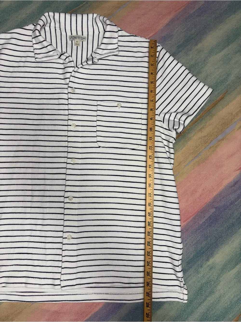 J.CREW Short-Sleeve Beach Terry Camp-Collar Shirt size XL